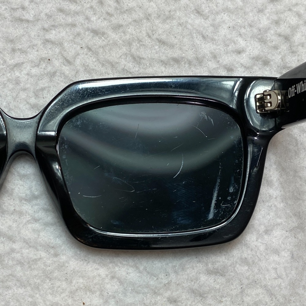 OFF WHITE OW40001U Sunglasses 68J Black Rectangle 57-19-145 - Picture 8 of 16